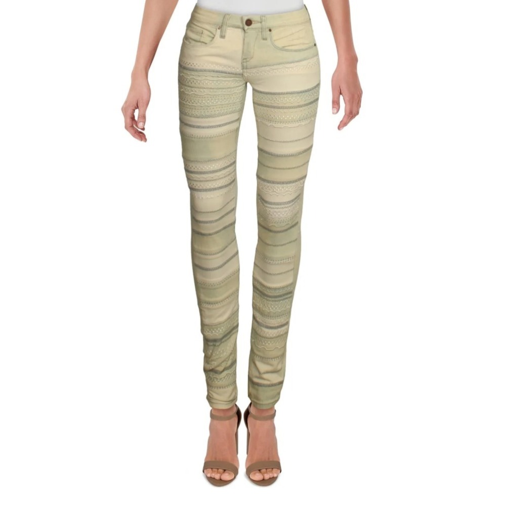 (BLANKNYC) Skinny Classique Lightest Blue Denim Color & Embroidery Bands SZ 29